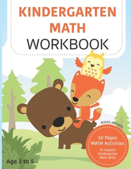 Paperback Kindergarten Math Workbook: 50 Pages Tracing Count Coloring Math Activities To Support Kindergarten Preschool Math Skills Ages 3-5 Book