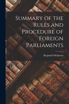 Paperback Summary of the Rules and Procedure of Foreign Parliaments Book