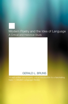 Paperback Modern Poetry and the Idea of Language Book