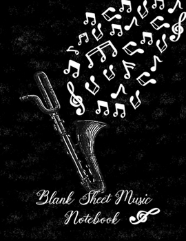 Blank Sheet Music Notebook: The Classic Cover Notebook Gift for Musicians, Lined music paper,  Music manuscript paper, Staff Paper, 100 Pages  8.5"x11"