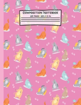 Paperback Cats Composition Notebook: Cats Gifts: Paperback Blank Wide Ruled Lined Paper Journal for School: 8.5" x 11" Book