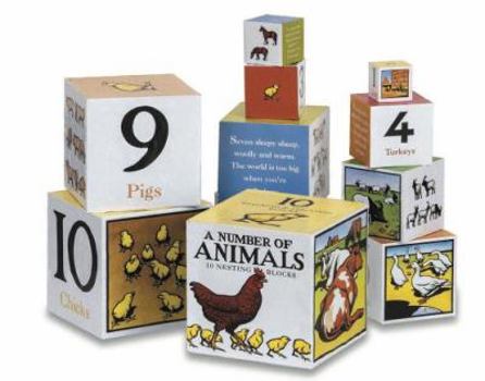 Hardcover A Number of Animals Nesting Blocks Book