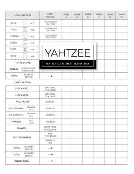 Paperback Yahtzee Score Sheet: Scouring Record Cards for Yahtzee Game Recorded Keeper Notebook for Multiple Games of Yahtzee with Players Book