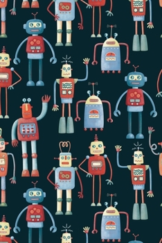 Paperback Notes: A Blank Sketchbook with Retro Robot Pattern Cover Art Book