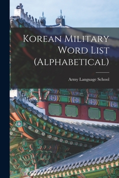 Paperback Korean Military Word List (alphabetical) Book
