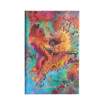 Calendar Paperblanks 2024 Humming Dragon Android Jones Collection 18-Month Maxi Vertical Elastic Band Closure 208 Pg 80 GSM Book