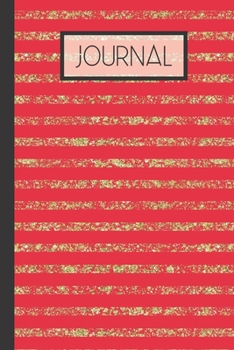 Paperback Journal: Red And Gold Striped Winter Lined 120 Page Journal (6"x 9") Book