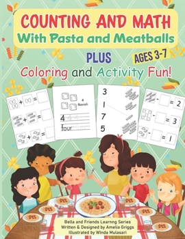 Paperback Counting and Math with Pasta and Meatballs PLUS Coloring and Activity Fun Book