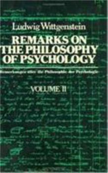 Hardcover Remarks on the Philosophy of Psychology, Volume 1 Book