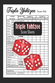 Paperback Triple Yahtzee Score Sheets: Triple Yahtzee Game Score Pads Book