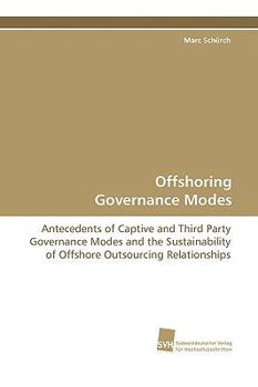 Paperback Offshoring Governance Modes Book