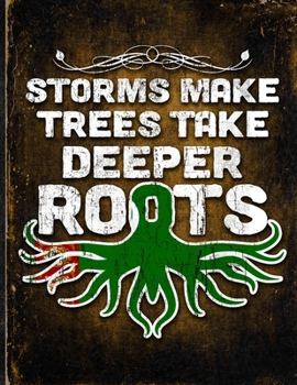 Storms Make Trees Take Deeper Roots: Turkmenistan Flag Customized Personalized Gift for Turkmen Coworker Friend  Planner Daily Weekly Monthly Undated Calendar Organizer Journal