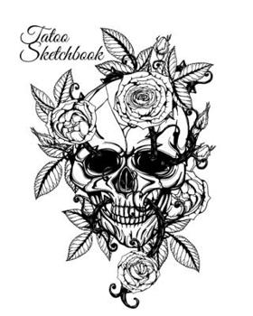 Tatoo Sketchbook: Gothic Tattoo Temporary Ideas Notebook - Blank Sketch Pad With Sugar Skull Cover Design - 150 Blank Comic Sketch Book Pages 8" X 10"
