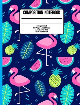 Paperback Composition Notebook College Ruled: Flamingo 100 Pages Book