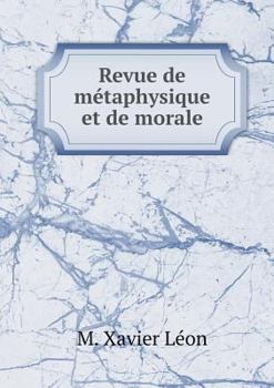 Paperback Revue de Metaphysique Et de Morale [French] Book