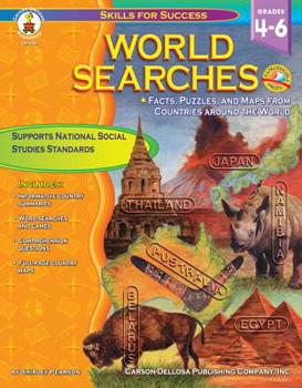 Paperback World Searches, Grades 4 - 6: Facts, Puzzles, and Maps from Countries Around the World Book