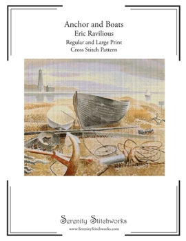 Anchor and Boats Cross Stitch Pattern – Eric Ravilious: Regular and Large Print Cross Stitch Pattern