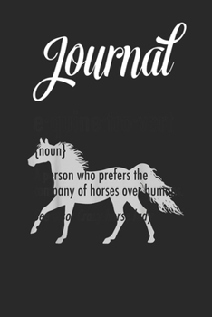 Paperback Journal: Equine Introvert Funny Horse Lover Gift Blank Ruled Line College Journal Notebook Size for Diary Student Teacher Frien Book