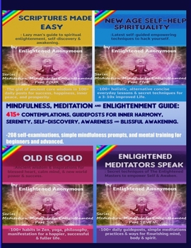 Paperback Mindfulness, Meditation & Enlightenment Guide: 415+ contemplations, guideposts for inner harmony, serenity, self-discovery, awareness & Blissful awake Book