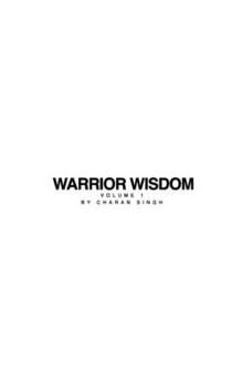 Paperback Warrior Wisdom Vol 1: Warrior Wisdom Volume 1 Book