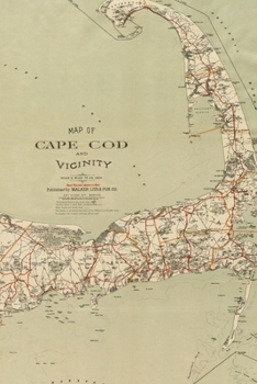 Paperback Cape Cod Vintage Map Field Journal Notebook, 50 pages/25 sheets, 4x6 Book