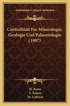 Paperback Centralblatt Fur Mineralogie, Geologie Und Palaontologie (1907) [German] Book