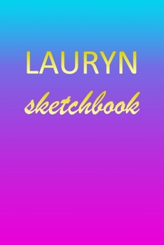 Lauryn: Sketchbook | Blank Imaginative Sketch Book Paper | Pink Blue Gold Custom Letter L Personalized Cover | Teach & Practice Drawing for ... Doodle Pad | Create, Imagine & Learn to Draw