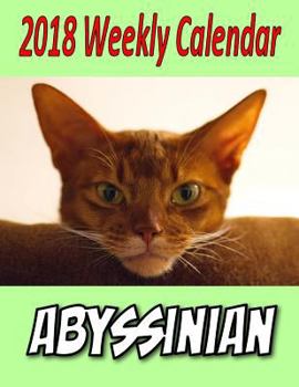 Paperback 2018 Weekly Calendar Abyssinian: Cat Jokes, Cat Puns, Notes, To Do List, Mazes, Book