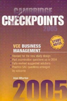 Paperback Cambridge Checkpoints Vce Business Management 2005 Book
