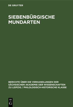 Hardcover Siebenbürgische Mundarten [German] Book