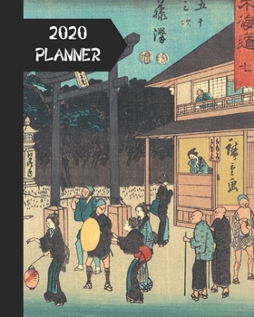 Paperback 2020 Planner: Japanese Themed: Pretty Classic Vintage Cover: Monthly & Weekly Planner Calendar With Dot Grid Pages: Great Gift For L Book