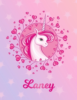 Paperback Laney: Laney Magical Unicorn Horse Large Blank Pre-K Primary Draw & Write Storybook Paper - Personalized Letter L Initial Cus Book