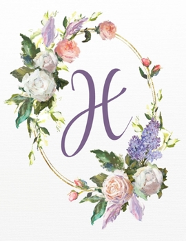 H: White Pink Floral 3-Year Monthly Calendar 2020-2022 (White Pink Floral Alphabet Series - Letter H)