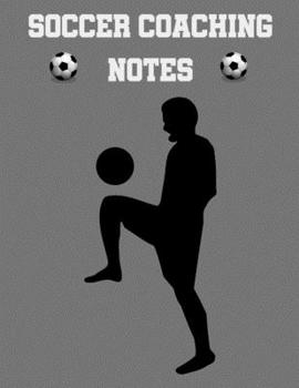 Soccer Coaching Notes: For soccer coaches to use to plan games | Includes a pitch diagram to sketch out strategies and room for coaching notes.