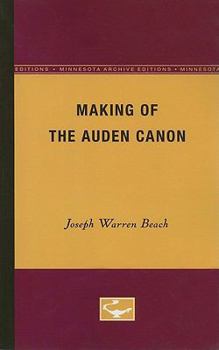 Paperback Making of the Auden Canon Book