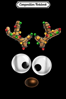 Composition Notebook: Matching Family Christmas Reindeer Face for Kids Gift Journal/Notebook Blank Lined Ruled 6x9 100 Pages