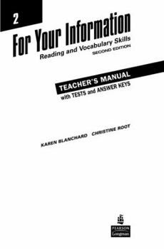 Paperback For Your Information 2 Teacher's Manual with Tests and Answer Keys Book