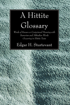 Paperback A Hittite Glossary Book