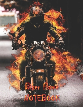 Paperback Biker Flame Notebook: Notebooks and Journals 110 pages (8.5"x11") Book