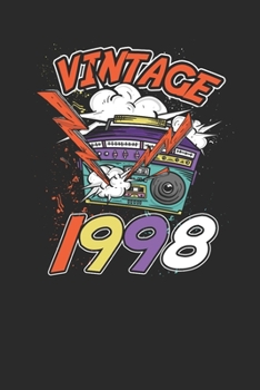 Vintage 1998: Dotted Bullet Journal (6 X 9 -120 Pages) for Birthday Gift Idea for Women And Men