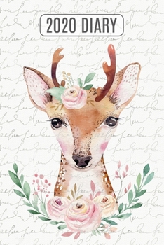 Paperback 2020 Daily Diary Planner, Watercolor Deer & Flowers: Three Days Per Page Full Year Planner Book