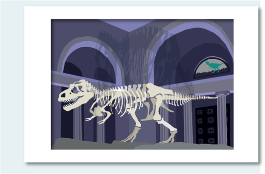 T-Rex Matted Print, 16 x 20 (Alphabet Cities)