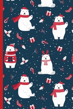 Happy Holidays: Blank Lined Journal Notebook for Writing Notes, Notepad, Christmas Themed, Navy Polar Bears