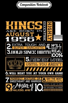 Composition Notebook: 63rd Birthday Gifts Kings Born In August 1956  Journal/Notebook Blank Lined Ruled 6x9 100 Pages