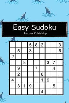 Paperback Easy Sudoku: Sudoku Puzzle Game For Beginers With Shark Whale Dolphin Fin Seamless Cover Book
