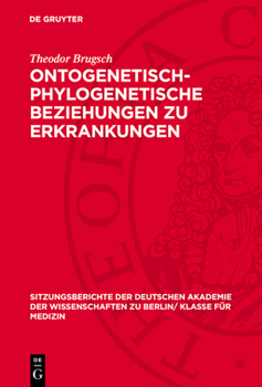 Hardcover Ontogenetisch-Phylogenetische Beziehungen Zu Erkrankungen [German] Book