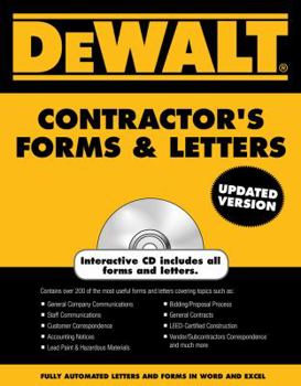 Paperback Dewaltcontractor's Forms & Letters Book