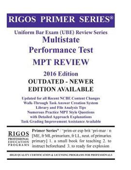 Paperback Rigos Primer Series Uniform Bar Exam (Ube) Review Series Multistate Performance Test Mpt Review Book