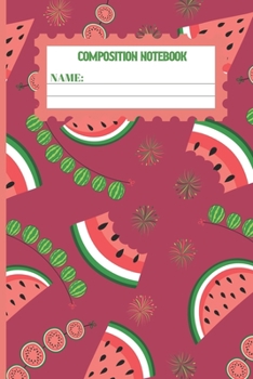 Paperback Composition Notebook: Watermelon gifts: cute & elegant Night Shadz colored design college ruled lined paper to write in. Book
