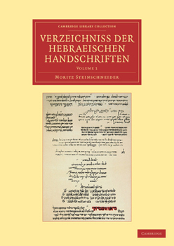 Paperback Verzeichniss Der Hebraischen Handschriften [German] Book